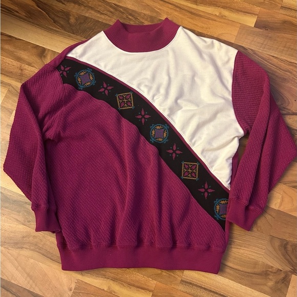 Vintage Pink and White Sweater - Picture 2 of 4